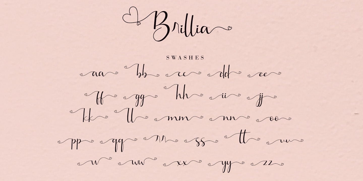 Przykład czcionki Brillia Calligraphy Italic